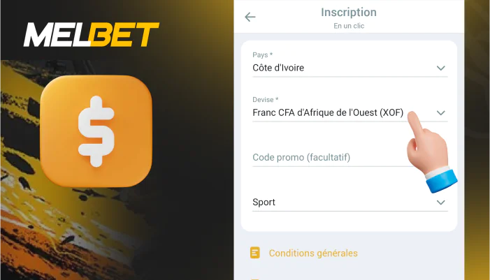 Sélectionner une devise, étape 2